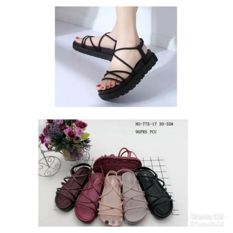 Sepatu Sandal Wanita Jelly Shoes import Gladiato - Sepatu sandal tali