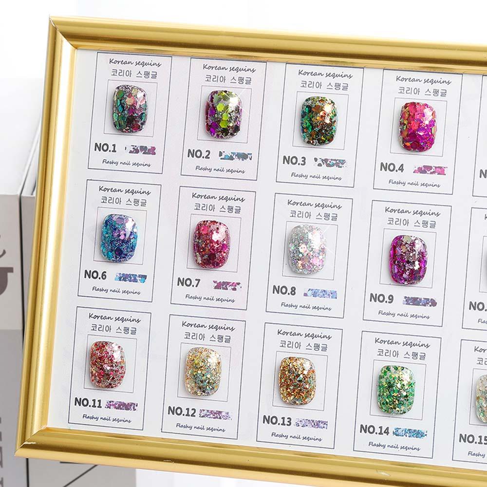 Agustina Nail Art Glitter Korea Glitter Flake Hexagonal Dekorasi Nail Art Spangles DIY Stiker Kuku