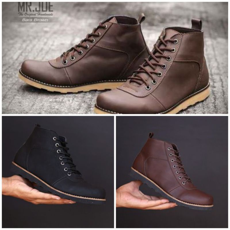 Sepatu Boots Pria Mr Joe Brodo Bikers Kulit Sepatu Boot Cowboy Bikers Original Handmade