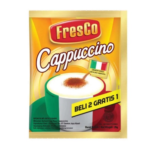 

Kopi Fresco Cappucino 25 gr / 1 RENCENG Beli 10 GRATIS 5