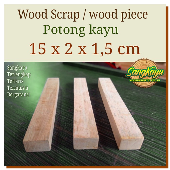 Kayu potongan kayu 15x2x1,5 cm wood piece of wood scrap for craft toy