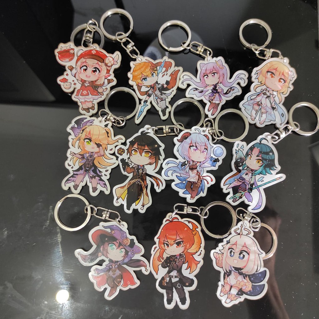 Keychain Genshin Impact / Gantungan Kunci Akrilik Bening