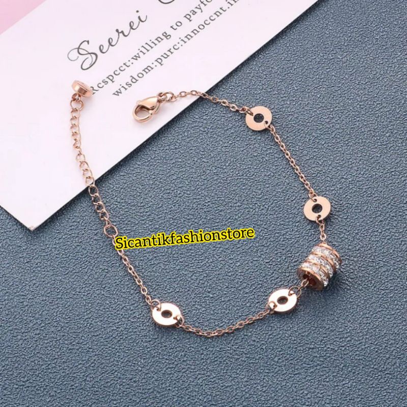 Gelang Wanita Terbaru Terlaris Anti Karat selamanya Gelang Titanium Wanita Warna Gold Rose Gold Gelang Wanita Kekinian Perhiasan Wanita Terlaris