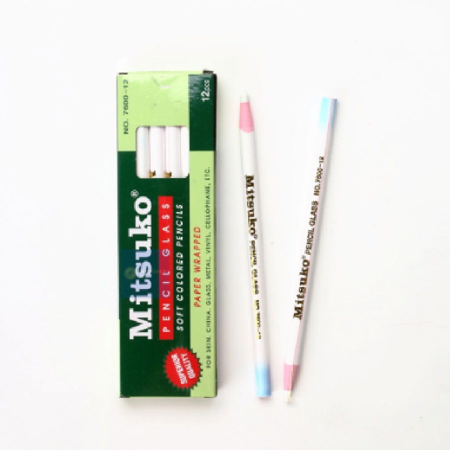 

Pencil Glass Pensil Kaca Warna Mitsuko White / Pencil Kaca, Kulit, Keramik, Logam,Plastik / Putih
