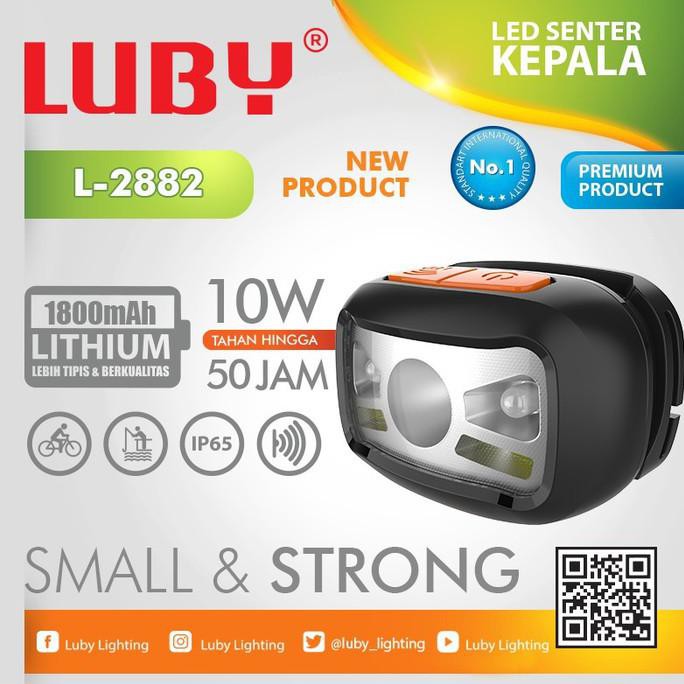 senter kepala sensor 10w luby L- 2882 bisa senter sepeda tahan 50 jam
