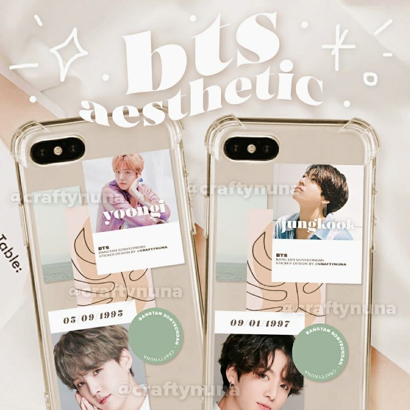 (BT-009) BTS MINIMALIST AESTHETIC Sticker Set by Crafty Nuna ✨ stiker army case hp kpop bangtan minimalis