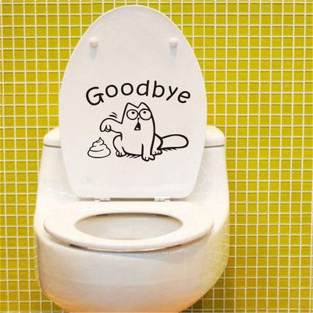 Chookyy Toilet Seat Stiker DIY Kamar Mandi Kartun Dinding Decal