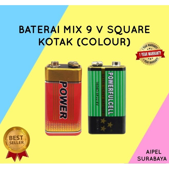 SQUARE | BATERAI MIX 9 V SQUARE KOTAK (COLOUR)