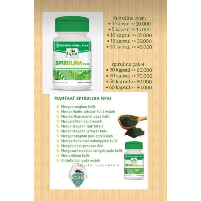 SPIRULINA HNI-HPAI MASKER WAJAH BEST SELLER