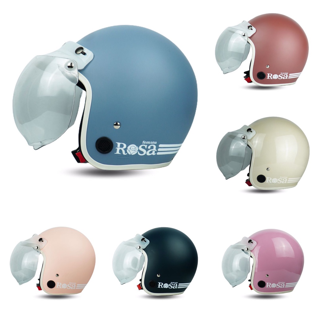 Helm Bogo Dewasa Polos Ori Pria Wanita Cowok Cewek Model Bagus Kakinian Warna Pastel PET PTH