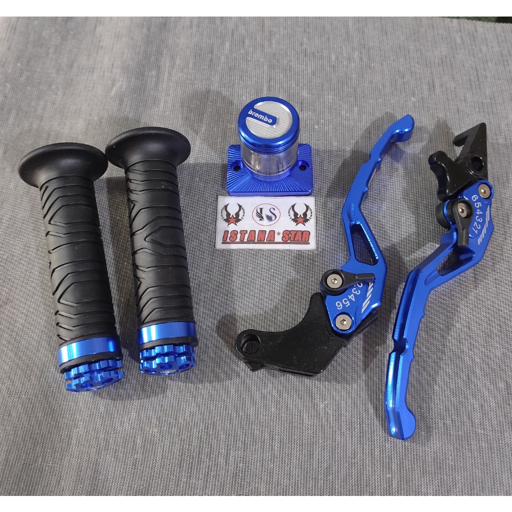 1 Paket handle stelan+tutup minyak+grip ring cnc untuk pemakaian motor Tiger, satria fu, sonic, cb, cbr, cb150 dan verza