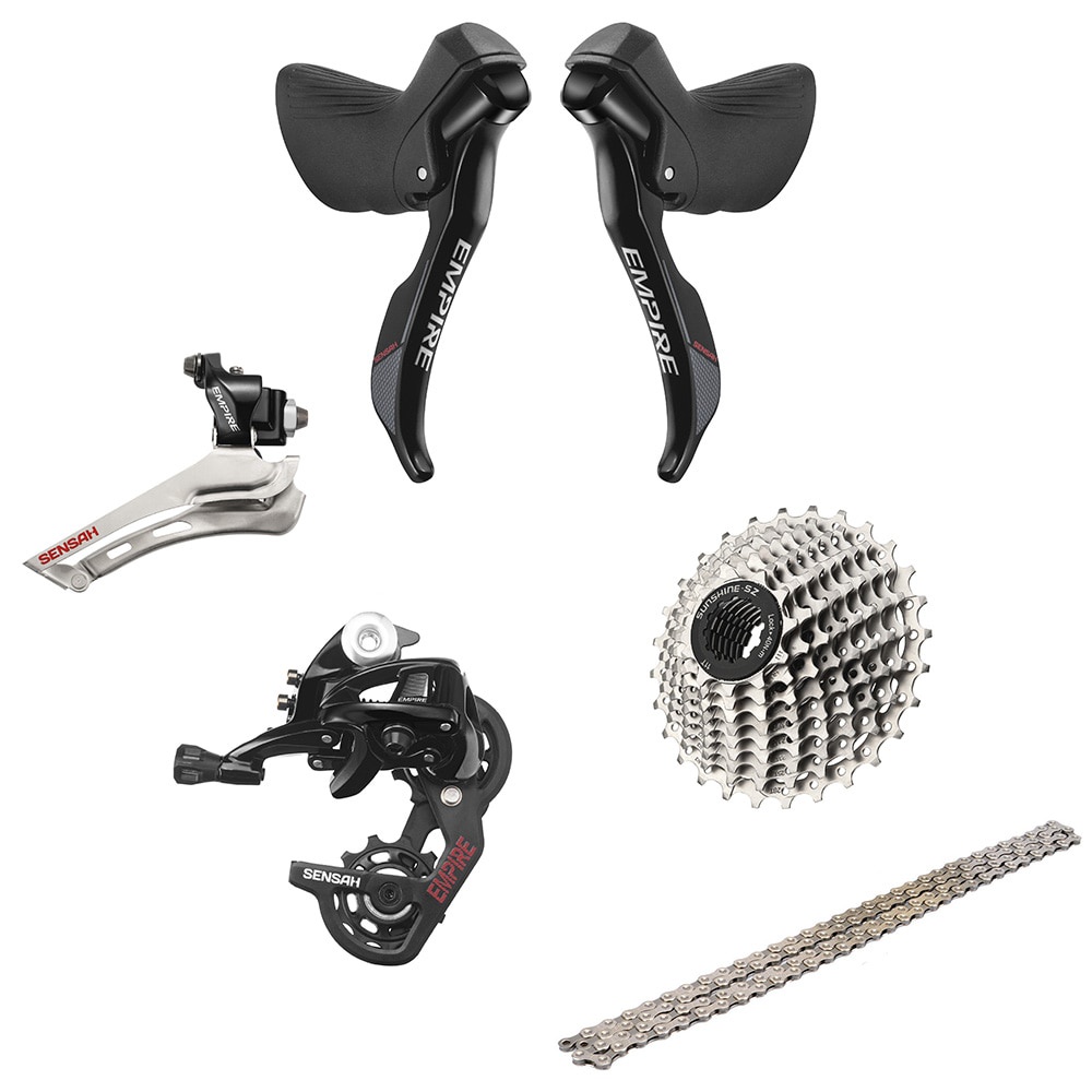 SENSAH EMPIRE PRO 6 Kits Carbon Fiber 2x11 Speed 22s Road Groupset R/L Shifter+RD Derailleurs +  Cas