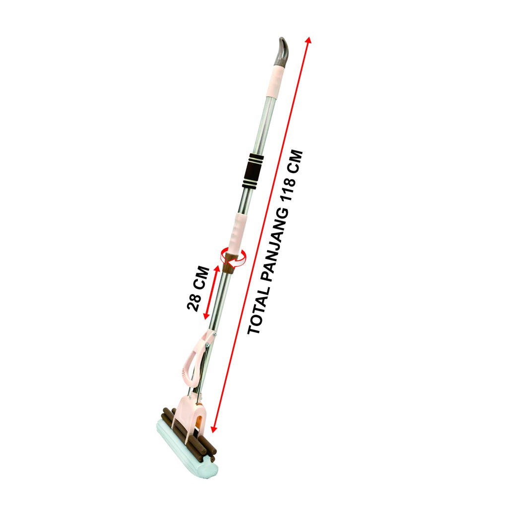 Pamosroom Alat Pel Lantai Busa Pel Sodok Pel Peras Busa PVA Mop