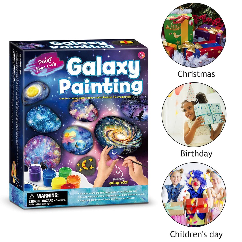 Milky Way Stone Painting Set Mainan Mewarnai 3D Edukasi