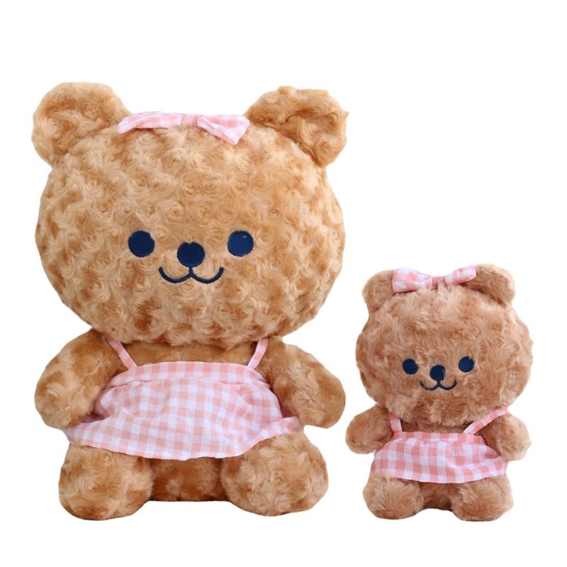 Boneka Bear Pakai Dress Bahan Plush