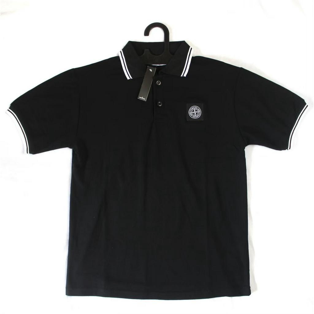 Kaos Polo Stone Island Full Tag Kaos Polos Black Polo Shirt