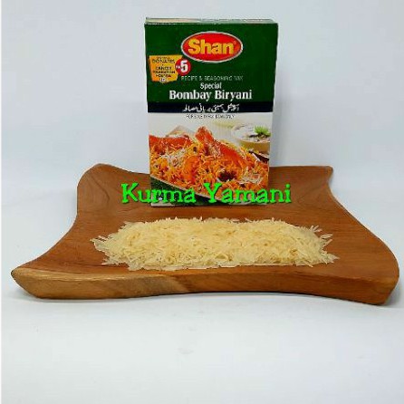 Basmati 1 Kg + Bumbu Shan Bombay Briyani Biryani Khas India Arab Instan Bukan Kebuli Mandhi