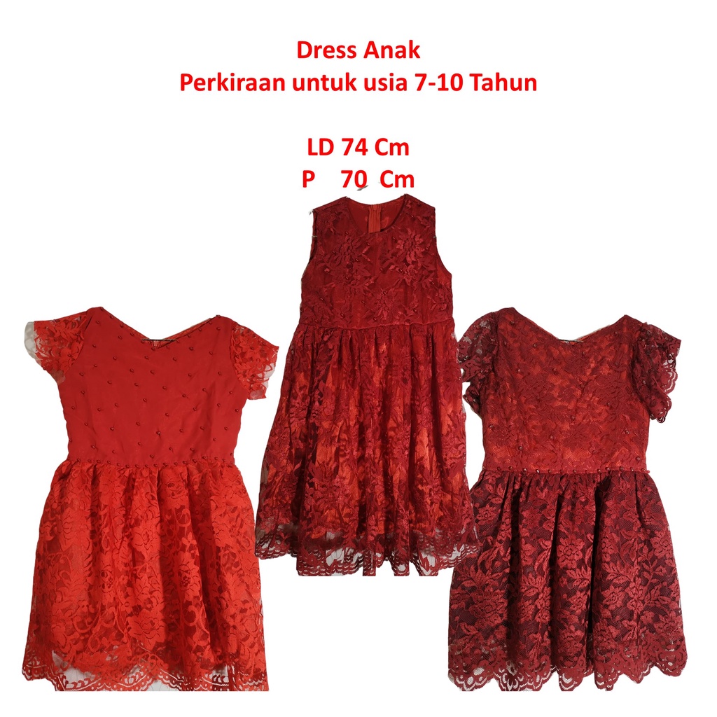 Dress Anak Pesta Brukat Baju Murah Gaun Anak Pesta Bruklat  Baju Brukat Anak Perempuan Dress Brukat 