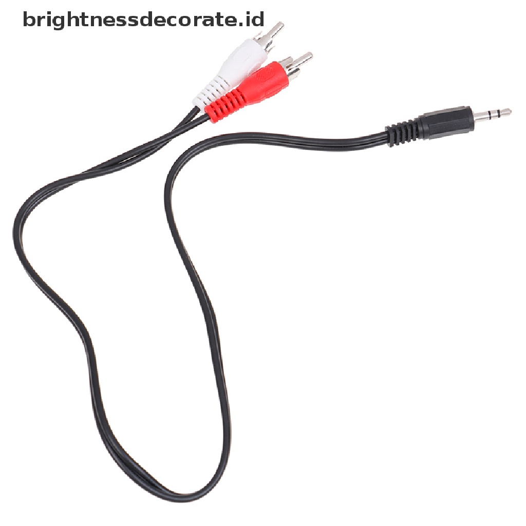 (birth) Kabel adapter jack audio 3.5mm Ke 2 RCA male stereo ohono Untuk speaker