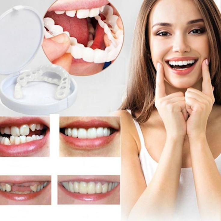 Terbaik Snap On Smile Gigi Palsu 1 Set Atas Bawah - Gigi Palsu Silikon 100% Ori