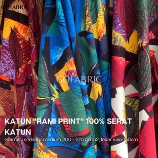 Image of thu nhỏ Bahan kain katun rami print katun premium #0