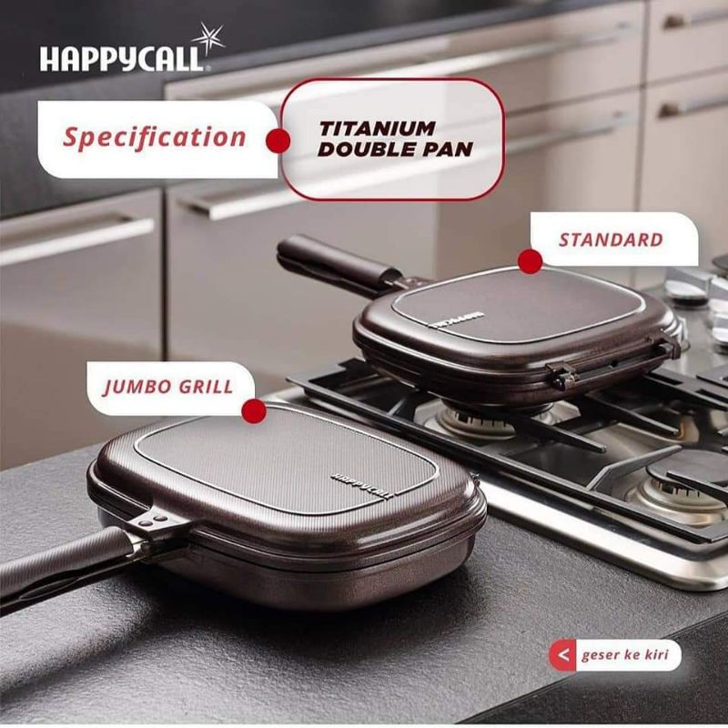 Original Happy Call Titanium Jumbo Grill Double Pan