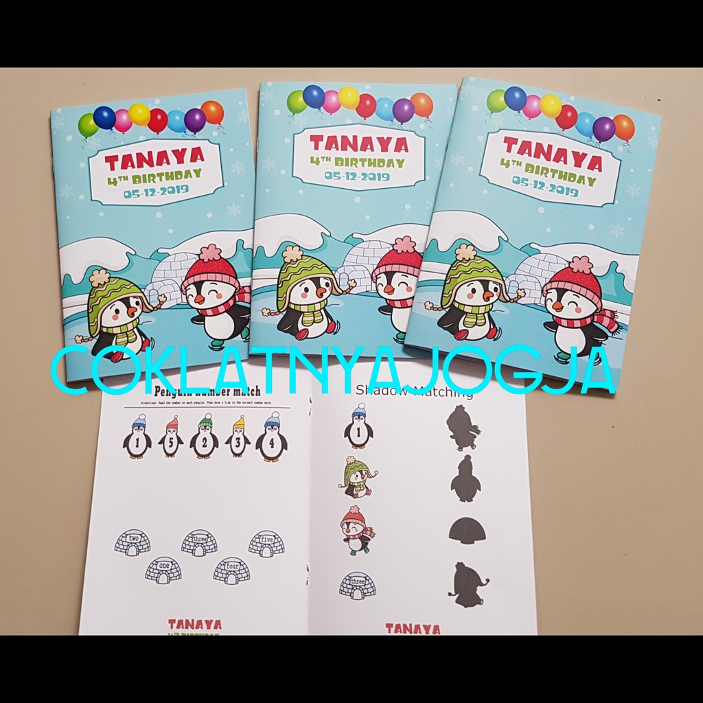 

(PO 13hr kerja, MIN 20) Birthday Souvenir Activity Book Tema Pinguin