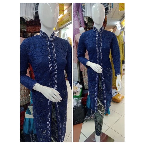 kebaya ibu besan model tunik(full puring)-Baju y aja.biru navy