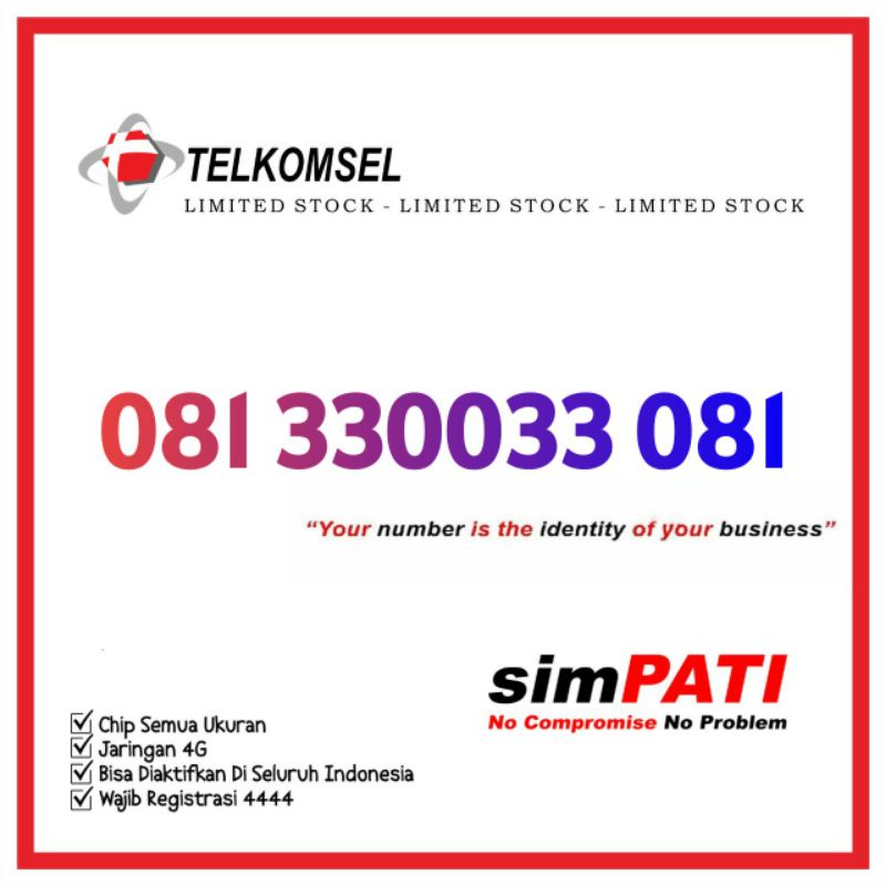 nomor cantik telkomsel simpati cermin 081 330033 081