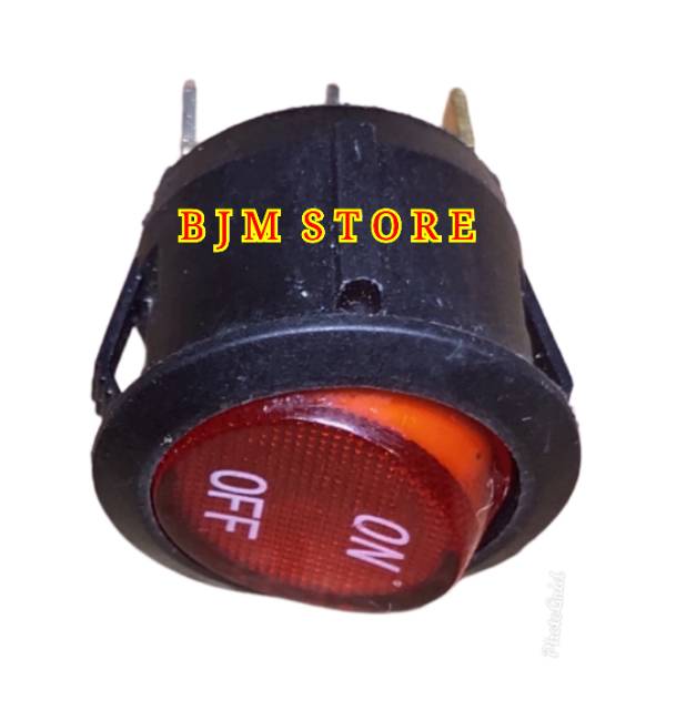 Rocker Saklar / Switch Lampu Bulat 3Pin ON OFF / Switch Lampu Bulat