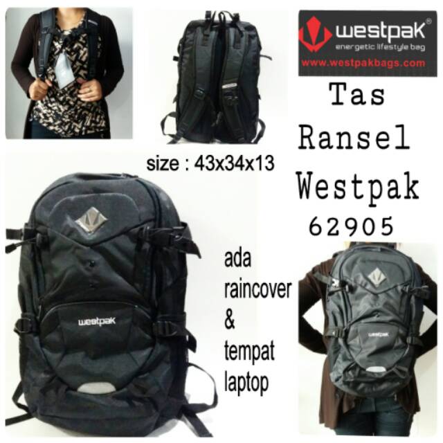 Tas ransel westpak 62905 tas ransel murah westpak hitam tas sekolah