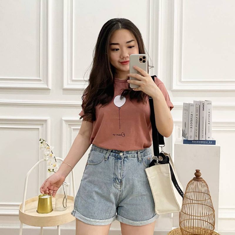 kaos wanita dusty rose - baloon | kaos wanita murah