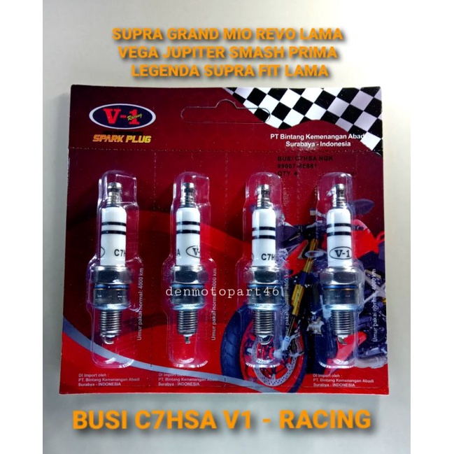 BUSI C7HSA [ V1 RACING ] BUSI MOTOR SUPRA , GRAND , MIO , SMASH , SHOGUN 110 R , JUPITER , VEGA , RE