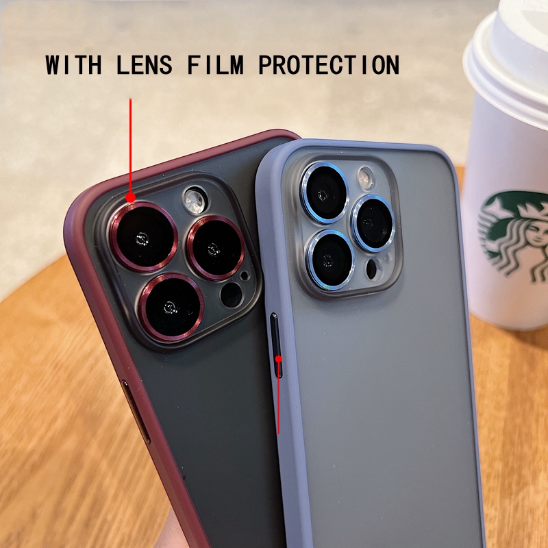 Case Bahan Akrilik Dengan Lensa Film Untuk iPhone 13 Pro max i13 13 mini 12 Pro max