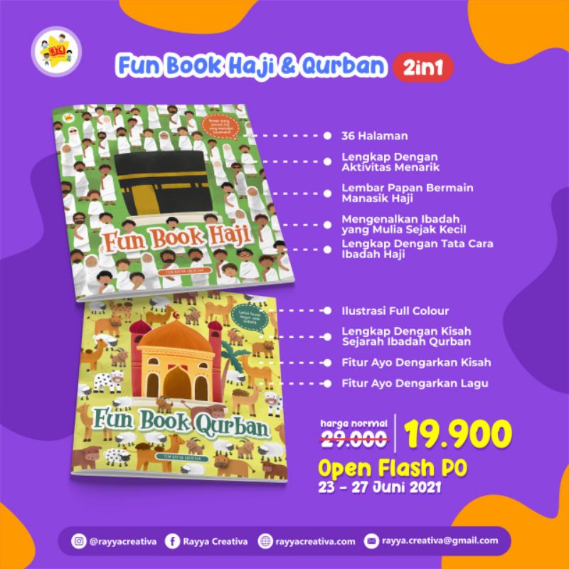 fun book haji dan qurban 2 in 1 ready stok