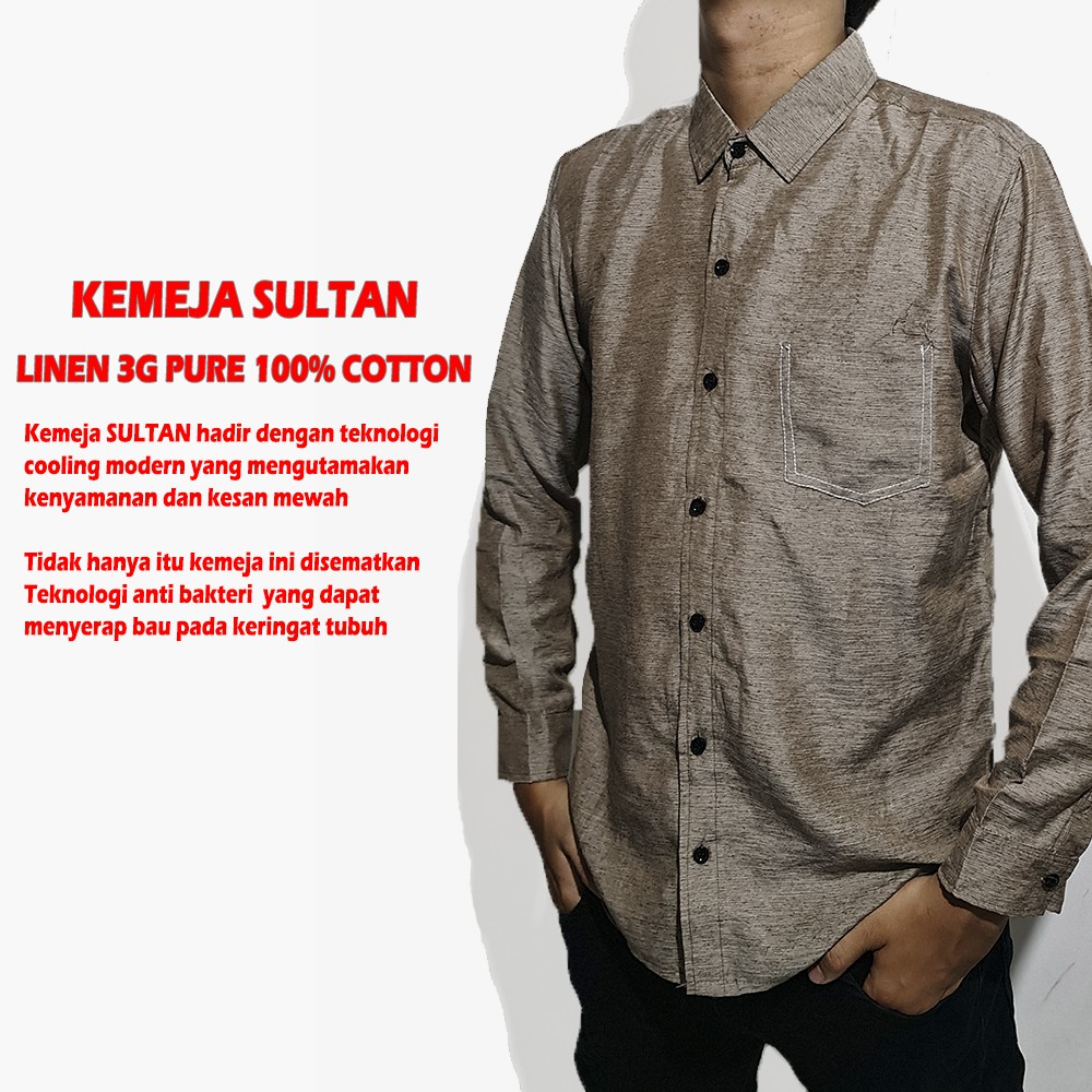 Kemeja Pria Lengan Panjang model SULTAN by Mystericous - Brown