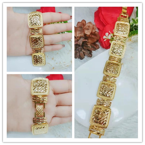 Gelang Xuping Lapis Emas 24K Perhiasan Fashion F44-47 (lebar 25mm)