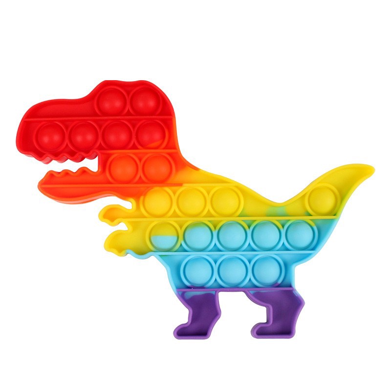 Mainan Push Pop It Fidget Toy Rainbow-Dinosaurus