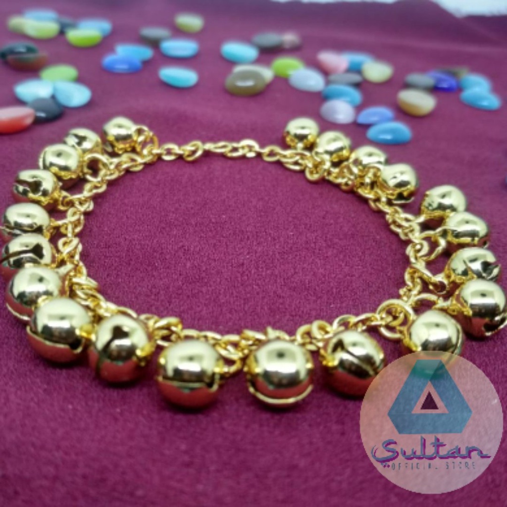 GELANG TANGAN GELANG KAKI ANAK DAN DEWASA FULL KRINCINGAN LOGAM KUNINGAN LAPIS EMAS 14K