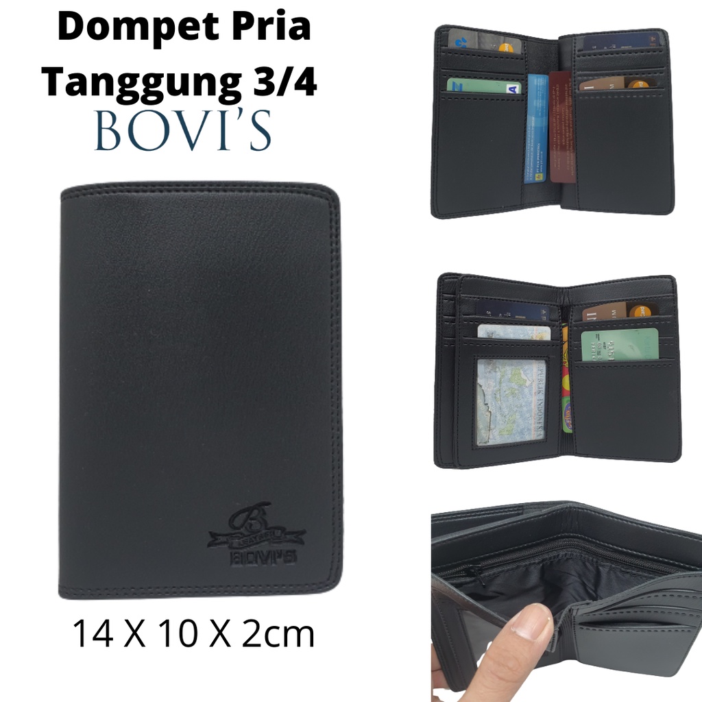 Dompet Pria Cowok Bovis Tanggung 3/4 Kulit Semi Tipe Terbaru Motif Distro dan Harga Murah