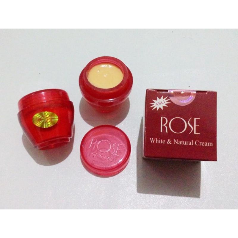 [100% Asli] Cream Rose White &amp; Natural Krim Pemutih Wajah Kulit Tampak Putih Tahan Lama