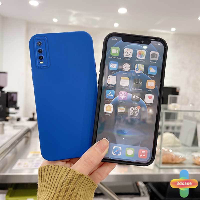 Casing VIVO Y12S Y12 Y20 Y91C Y21 2021 Y30 Y21S Y20S Y12i Y15S Y91 Y30i Y93 Y95 Y15 Y17 Y53 Y50 Y53S Y51 2020 Y51A Y15A Y10 Y76S Y76 Y33S Y1S Y11 Y31 Y20i Y91i Y90 Y51S Y12A Plain Color Silicone Angel Eyes Anti-fall Case