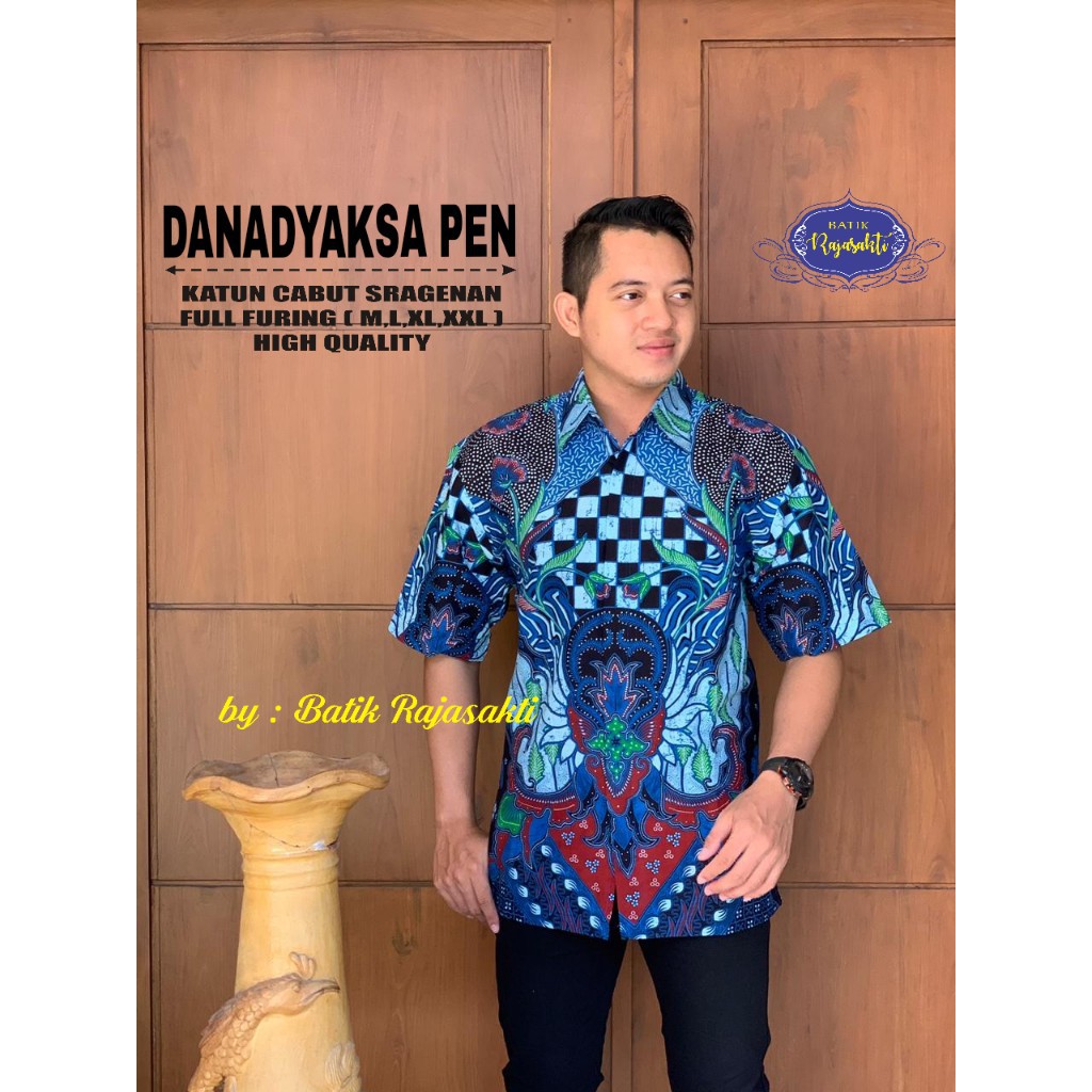 DANADYAKSA PEN 2 Kemeja Batik Pria Lengan Pendek Katun Halus FULL FURING Rajasakti