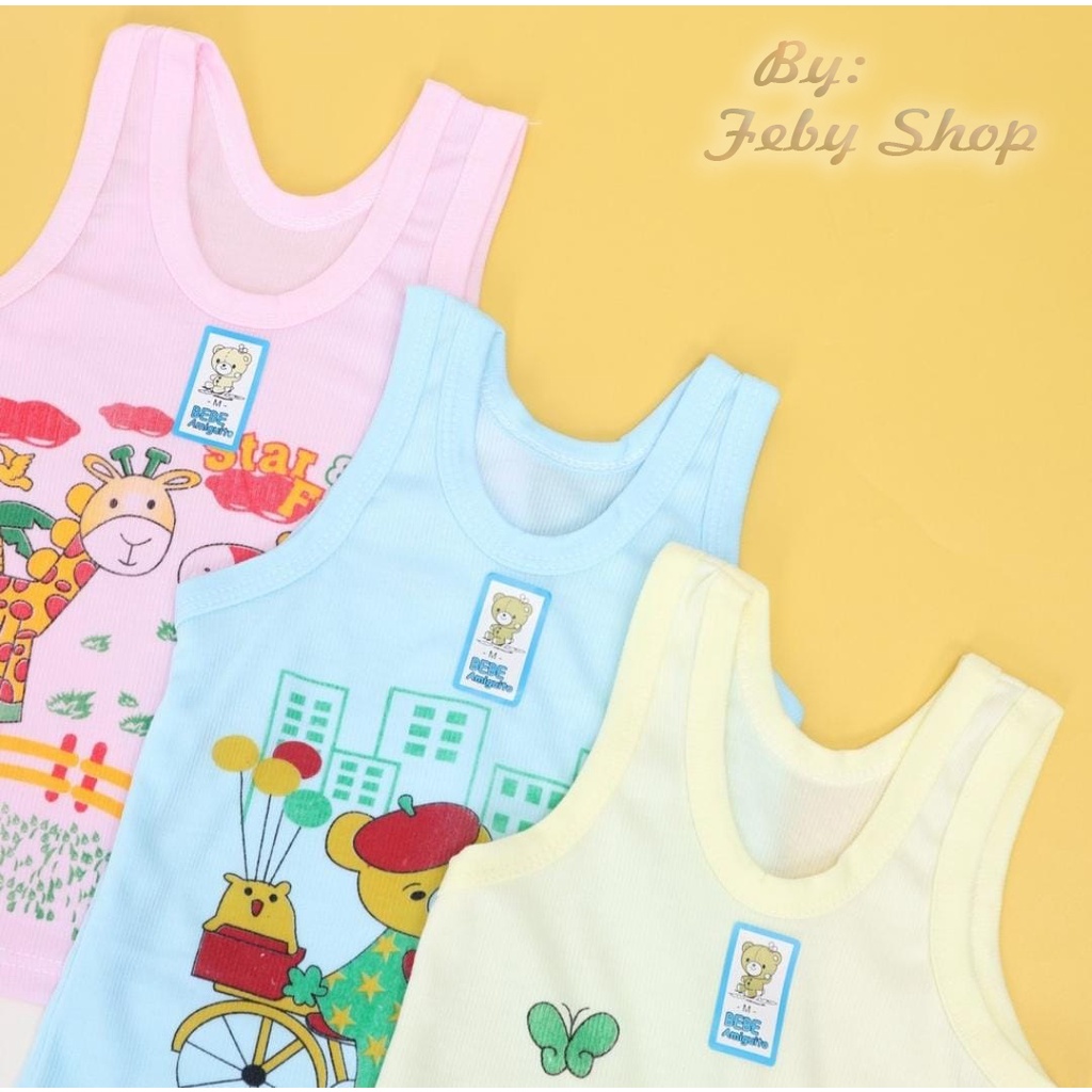 Singlet Kutung BEBE WARNA - Kaos Dalam Anak TK dan SD