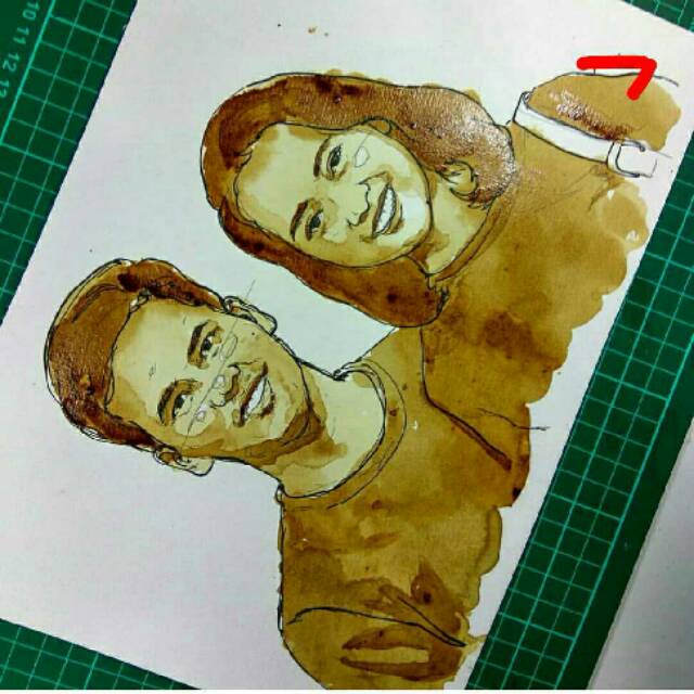 

kado sketsa kopi, sketsa couple, kado anniversary, pacar