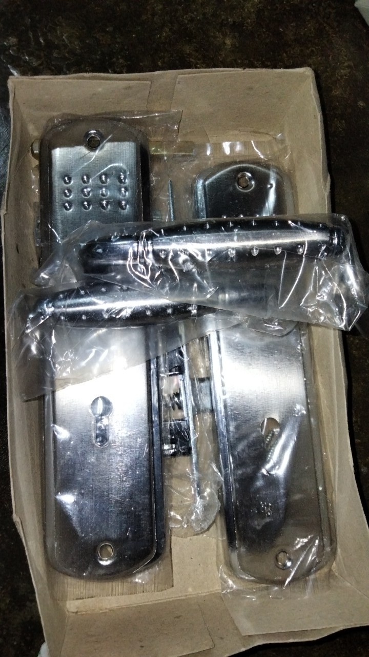 1set Kunci Pintu Tanggung Bulat Bintik Silver Top Grande Hijau Jadul Pegangan Pintu Handle Pintu