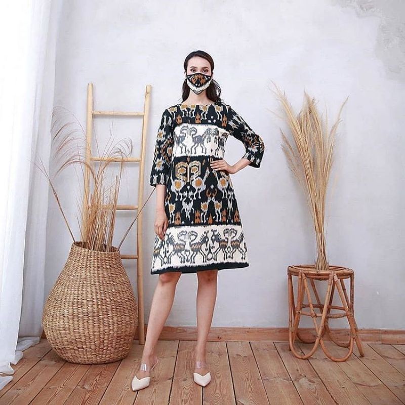 BAJU TENUN JEPARA BAJU TENUN WANITA DRESS TENUN WANITA DRESS TENUN MOTIF SUMBAWA