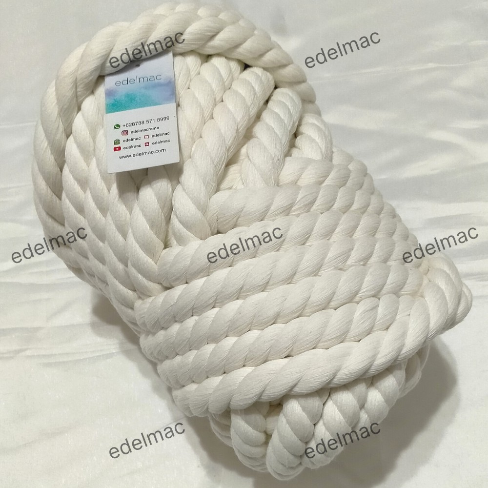 Tali Katun Macrame Natural uk Besar 1ply dan 3ply
