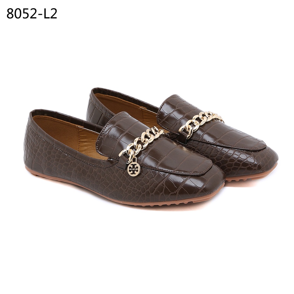 TB Croc-Effect Leather Loafers Flat Shoes #8052-L2