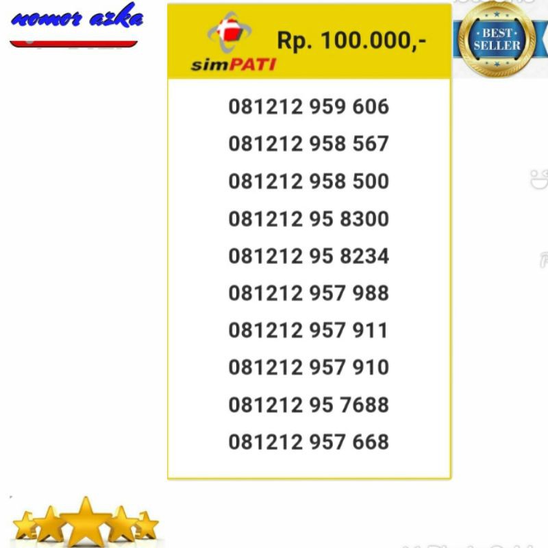 Nomer Cantik Kartu Simpati 081212 959 606 Rapih Bsm02